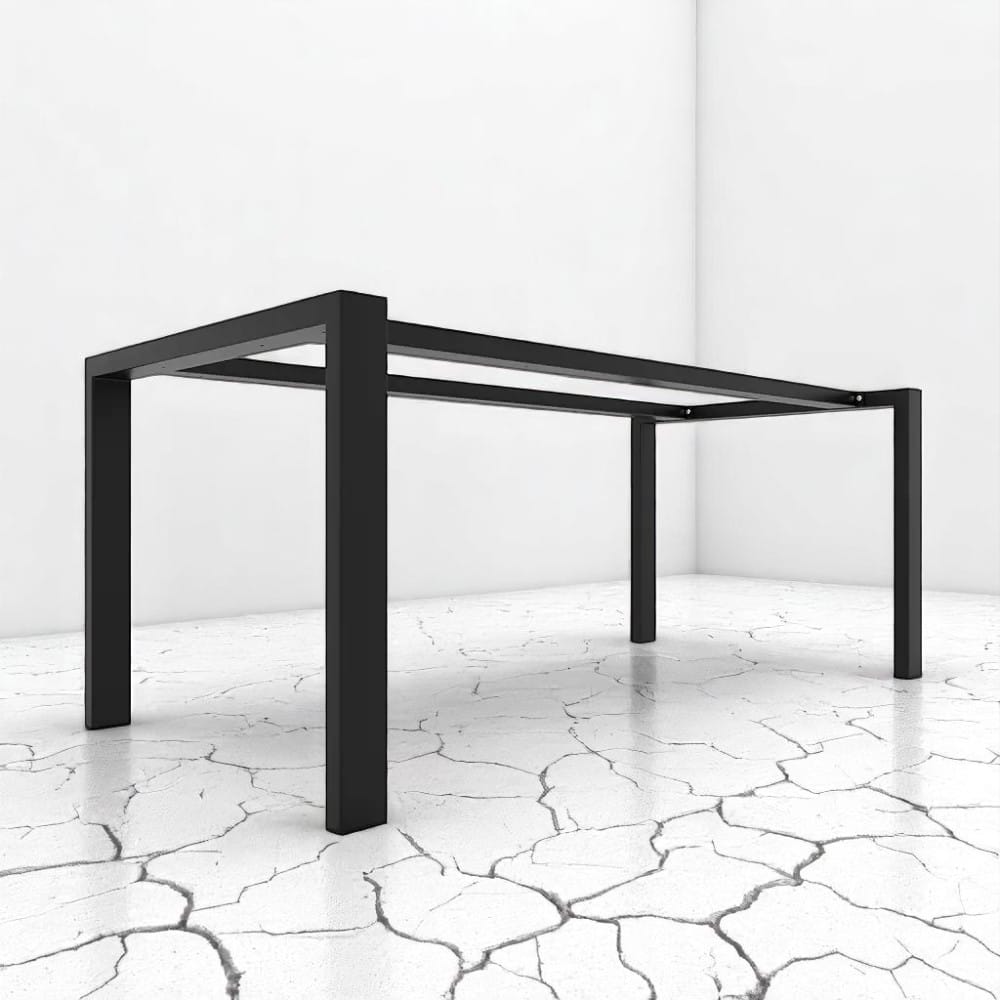 Gambe in ferro Decimus con doppia barra per tavolo artigianale