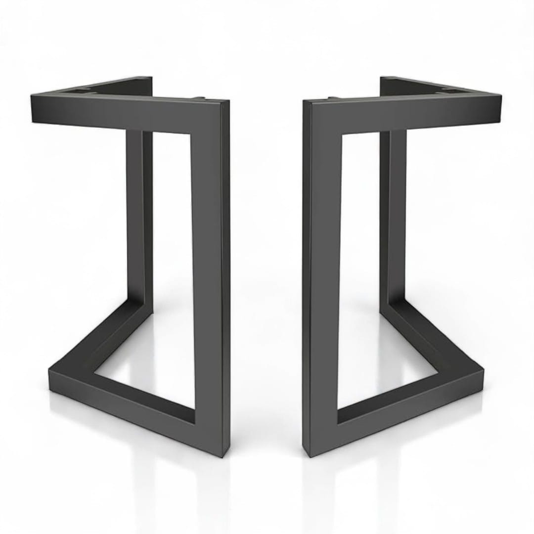 Gambe in ferro per tavoli a forma di V – design Decimus in stile industriale