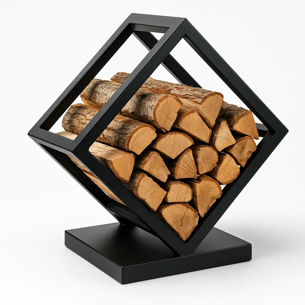 Portalegna in ferro design cubo - porta legna da interno - Decimus