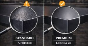 Gambe in ferro per tavoli: confronto tra verniciatura a polvere standard e verniciatura liquida 2K acrilica premium